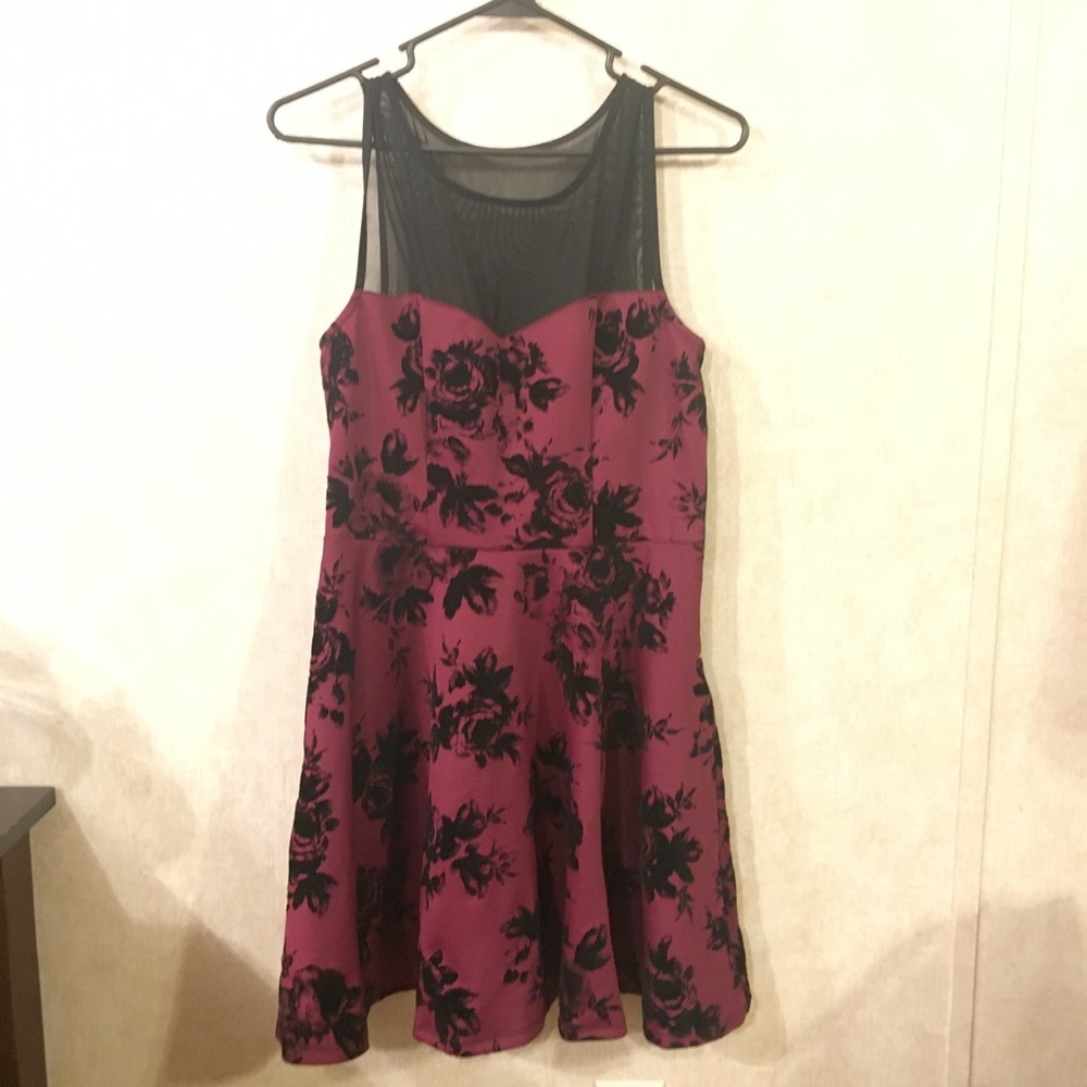 Maroon Floral Dress
